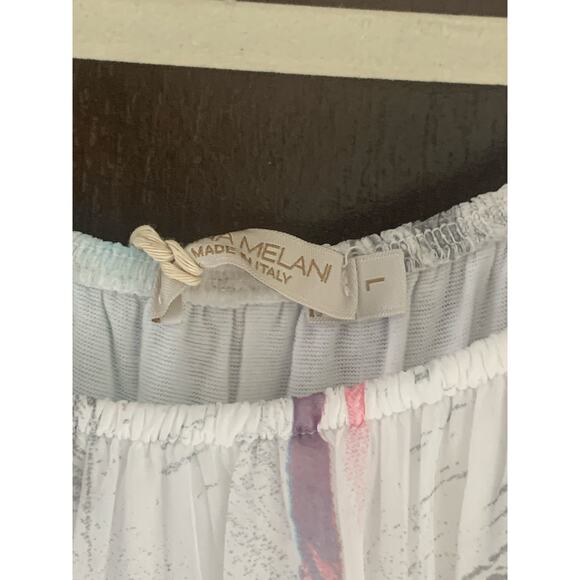 Anna Milani silk blend Made in Italy maxi dress off shoulder or on sz L NWT - Picture 7 of 11